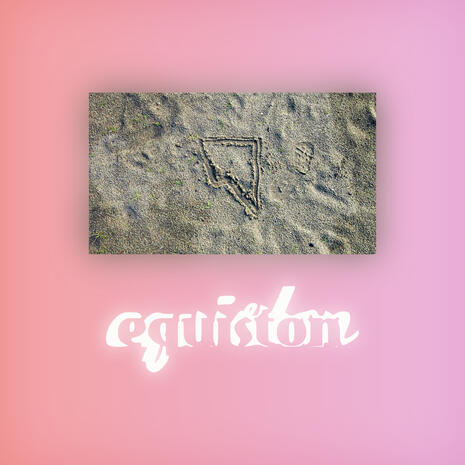 A picture of an alternative pentagon drawn in sand, surrounded by a reddish-pink gradient. The glowing text "equiston" is displayed beneath the picture.